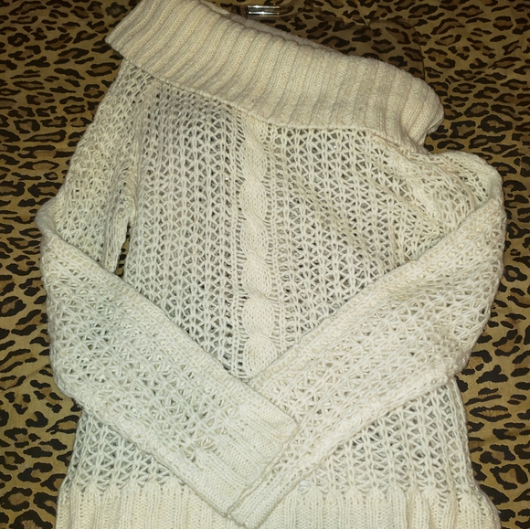 GAP Cream Cable Open-Knit Cowel-neck Sweater - Picture 3 of 8